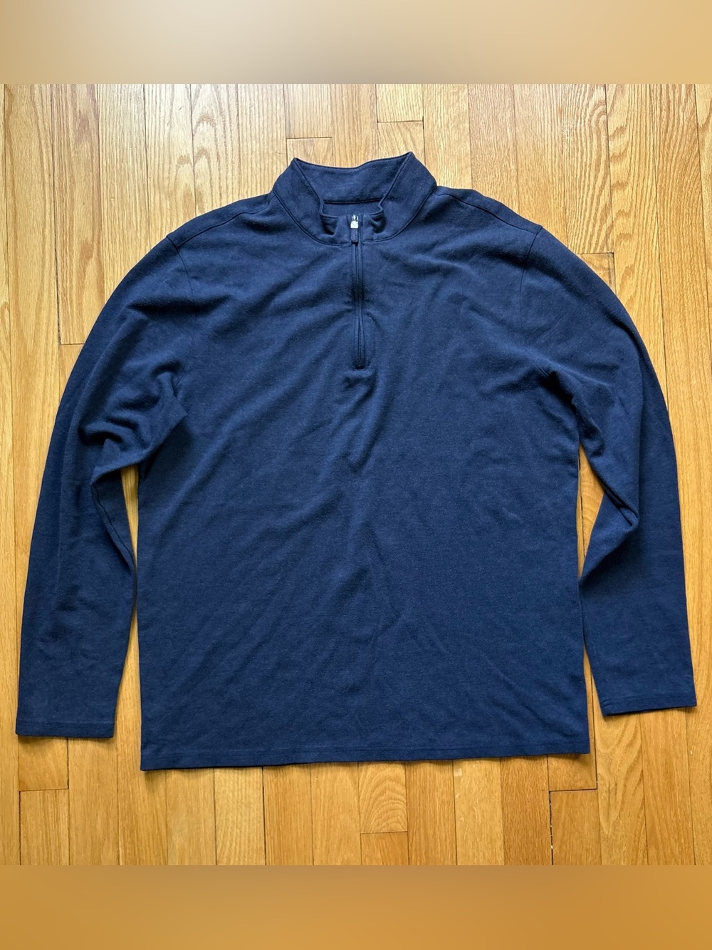Mizzen+Main Men’s 1/4 Zip Up Performance Pullover Large Blue Solid